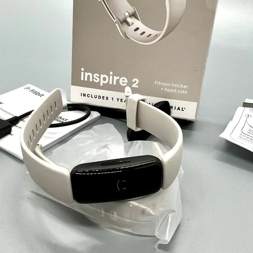 Fitbit Inspire 2 Health & Fitness Tracker 24/7 Heart Rate, Lunar White